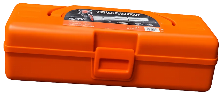 Estuche rígido naranja cerrado de la linterna BL-C33C